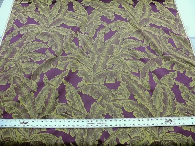 P1610955.jpg Scalamandre Havana Tropical Banana Leaves Foliage Malvarosa Purple Gold Tropical MSRP USD 412/Y