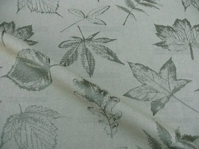 P1610979.jpg By Yard Scalamandre Wool Satin Pressed Leaves Olive Green Maple Elm Oak MSRP USD 376/Y