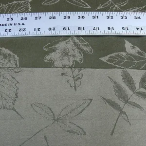 P1620002.jpg By Yard Scalamandre Wool Satin Pressed Leaves Olive Green Maple Elm Oak MSRP USD 376/Y