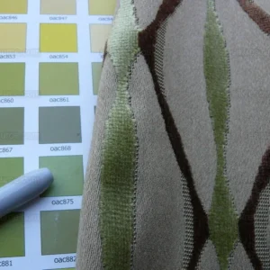 P1620096.jpg Bty Scalamandre Helena Fonthill Brown/green Velvet River Ribbon Diamond Mid-century MSRP USD 164/Y