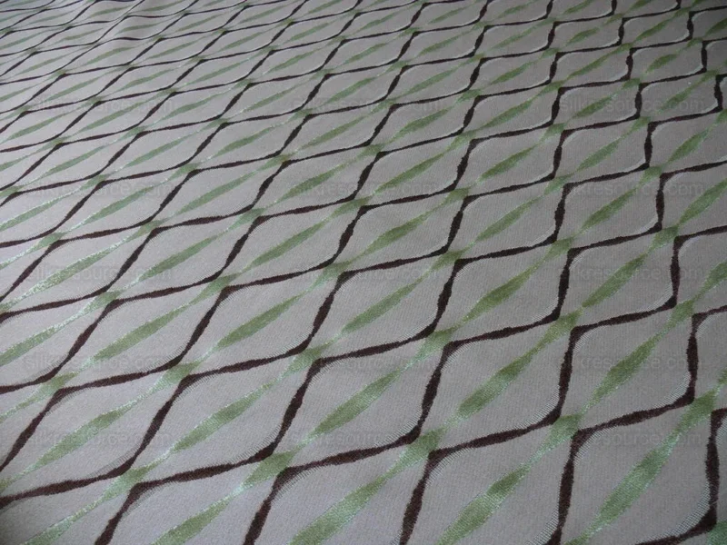 P1620100.jpg Bty Scalamandre Helena Fonthill Brown/green Velvet River Ribbon Diamond Mid-century MSRP USD 164/Y