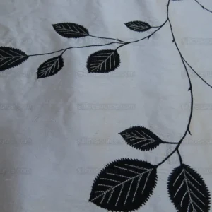 IMG_3640.jpg 0.25y Scalamandre Hayworth Silk Crewel Bk/wht Embroidery Rp4