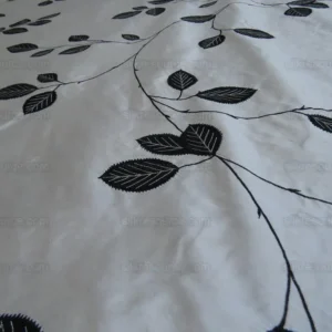 IMG_3642.jpg 0.25y Scalamandre Hayworth Silk Crewel Bk/wht Embroidery Rp4