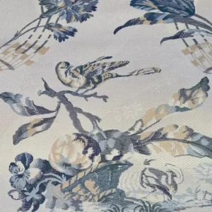 10Y Brunschwig & Fils Little Wren Silk Lampas Porcelain MSRP8960