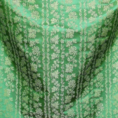 LEE JOFA "ROMANTIC SILK" VINE STRIPE EMERALD GREEN GOLD MSRP6 LEE JOFA "ROMANTIC SILK" VINE STRIPE EMERALD GREEN GOLD MSRP$196