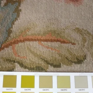 Stark Hand Made Needlepoint Beige Lotus Peony Winter Plum Lily Rug 16'10x11'10" MSRP USD 18,000+