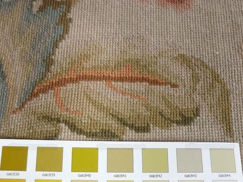 Stark Hand Made Needlepoint Beige Lotus Peony Winter Plum Lily Rug 16'10x11'10" MSRP USD 18,000+