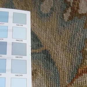 Stark Hand Made Needlepoint Beige Lotus Peony Winter Plum Lily Rug 16'10x11'10" MSRP USD 18,000+