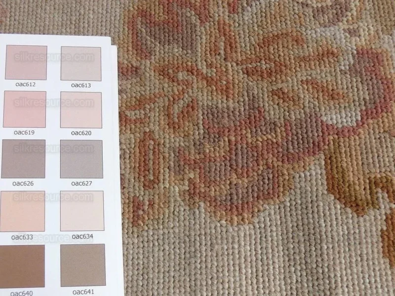 Stark Hand Made Needlepoint Beige Lotus Peony Winter Plum Lily Rug 16'10x11'10" MSRP USD 18,000+