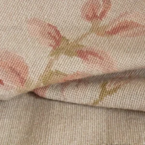 Stark Hand Made Needlepoint Beige Lotus Peony Winter Plum Lily Rug 16'10x11'10" MSRP USD 18,000+