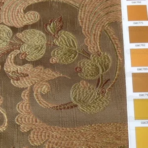 **On hold Coraggio Textile Buonarroti Tobacco Brown Silk Lampas Designed By Michelangelo - 3 yards