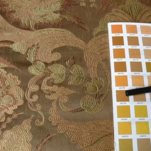 **On hold Coraggio Textile Buonarroti Tobacco Brown Silk Lampas Designed By Michelangelo - 3 yards