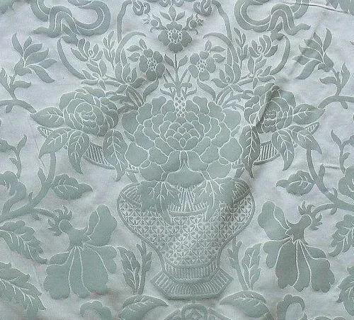 SCALAMANDRE NASHVILLE CELADON GREEN BEIGE SILK DAMASK MSRP4/Y SCALAMANDRE NASHVILLE CELADON GREEN BEIGE SILK DAMASK MSRP$394/Y