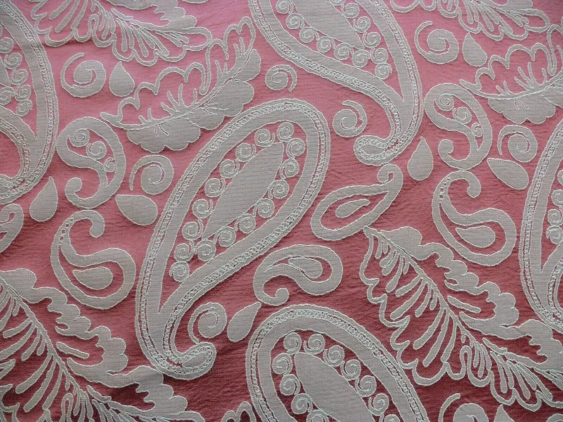 BTY SCALAMANDRE ANGELIQUE PAISLEY SILK DAMASK RUST GOLD MSRP298Y