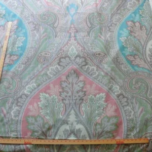 P1620252.jpg By Vertical Repeat 1.41yards Clarence House Warp Print Silk Teal Blue Green #1615b MSRP USD 677/yard