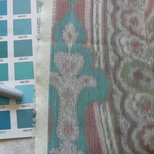 P1620259.jpg By Vertical Repeat 1.41yards Clarence House Warp Print Silk Teal Blue Green #1615b MSRP USD 677/yard