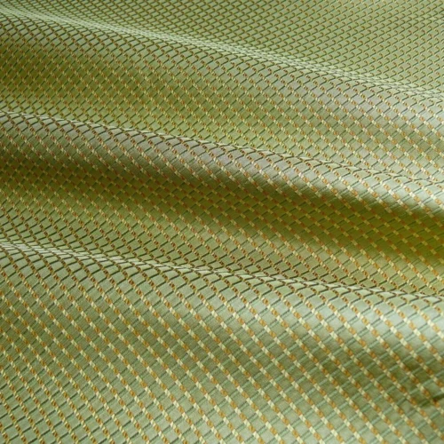 100% SILK JACQUARD DASHED SQUARE TEXTURE "ARCADIA" GREEN