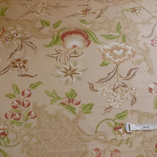 TRAVERS "MONTESPA" CHINOSERIE LINEN PEACH POM APPLE FIG TRAVERS "MONTESPA" CHINOSERIE LINEN PEACH POM APPLE FIG