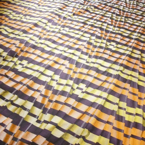 LEE JOFA LE CIRQUE WEAVE "GRAPE" PURPLE ORANGE TROMP D'OEIL SILK