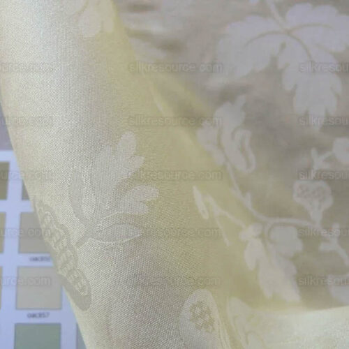 products-P1540883 BY Yard Lee Jofa 100% Silk Embossed Organza Damask "Roxboro" Creamy Butter Ivory Sheer MSRP USD 160/Y