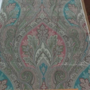 P1620296.jpg By Vertical Repeat 1.41yards Clarence House Warp Print Silk Teal Blue Green #1615b MSRP USD 677/yard