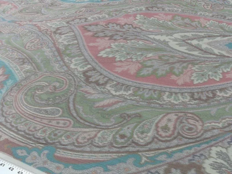 P1620300.jpg By Vertical Repeat 1.41yards Clarence House Warp Print Silk Teal Blue Green #1615b MSRP USD 677/yard