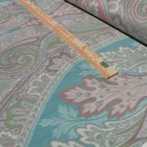 P1620301.jpg By Vertical Repeat 1.41yards Clarence House Warp Print Silk Teal Blue Green #1615b MSRP USD 677/yard