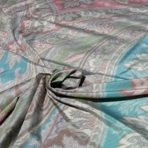 P1620314.jpg By Vertical Repeat 1.41yards Clarence House Warp Print Silk Teal Blue Green #1615b MSRP USD 677/yard