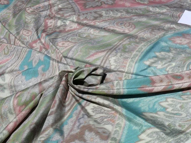 P1620314.jpg By Vertical Repeat 1.41yards Clarence House Warp Print Silk Teal Blue Green #1615b MSRP USD 677/yard