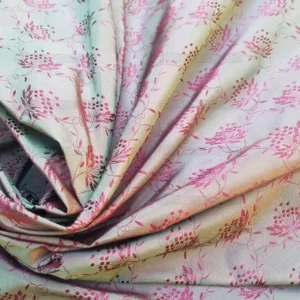 Bty Scalamandre Vanessa 100% Silk Lampas Petit Flower Red Green Historical MSRP USD 288/Y