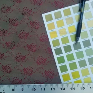 Bty Scalamandre Vanessa 100% Silk Lampas Petit Flower Red Green Historical MSRP USD 288/Y