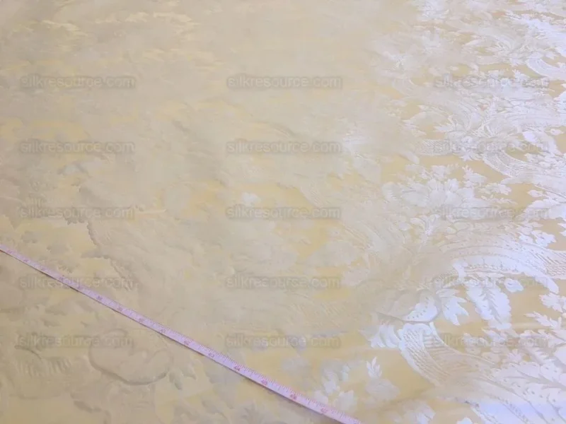 s-l1600RenaissanceCream2.jpg 100% Silk Damask Classic Renaissance Cream White High End