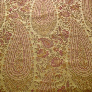 P1110526 by yard Special Order By Yard Fab 100% Silk Lampas Cashmere Paisley "claret" Red Pink MSRP USD200+/yard