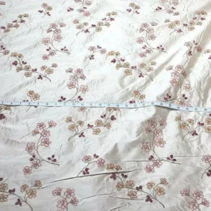 Harisha2.jpg Scalamandre Old World Weavers Harisha Pink Embroidery Cherry Blossom Red Pink on Cream