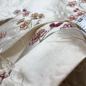 Harisha3.jpg Scalamandre Old World Weavers Harisha Pink Embroidery Cherry Blossom Red Pink on Cream