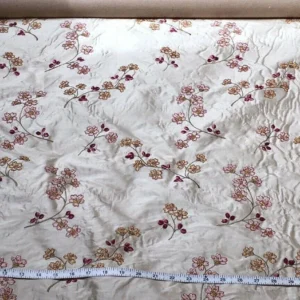 Harisha9.jpg Scalamandre Old World Weavers Harisha Pink Embroidery Cherry Blossom Red Pink on Cream