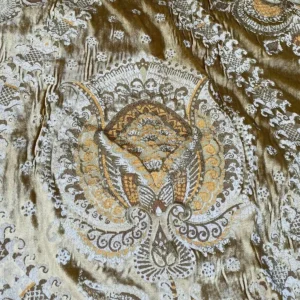1.5Y Brunschwig & Fils Octavia Silk Velvet Print “Gold”Pale Char 1.5Y Brunschwig & Fils Octavia Silk Velvet Print “Gold”Pale Char