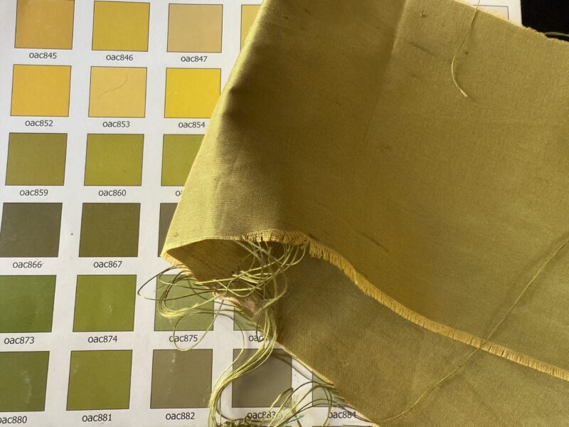 IMG_8162 Bty Kravet Designer Silk Dupioni Chartreuse Green Golden Iridescent #1282