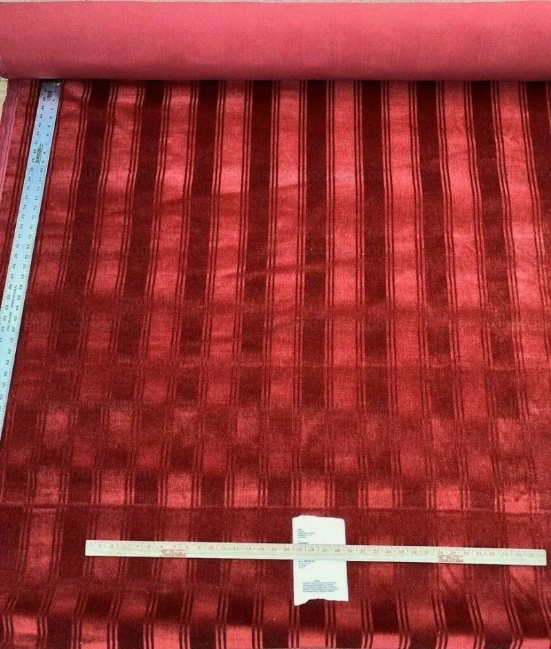2003148_9b.jpg ***sold Out***lee Jofa Westminster Stripe Mohair Silk Velvet Garnet Red Heavy MSRP USD 348/Y