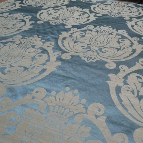 BY YD LEE JOFA IMPERIAL DAMASK in AQUA NEO-CLASSIC BLUE GOLD BY YD LEE JOFA IMPERIAL DAMASK in AQUA NEO-CLASSIC BLUE GOLD