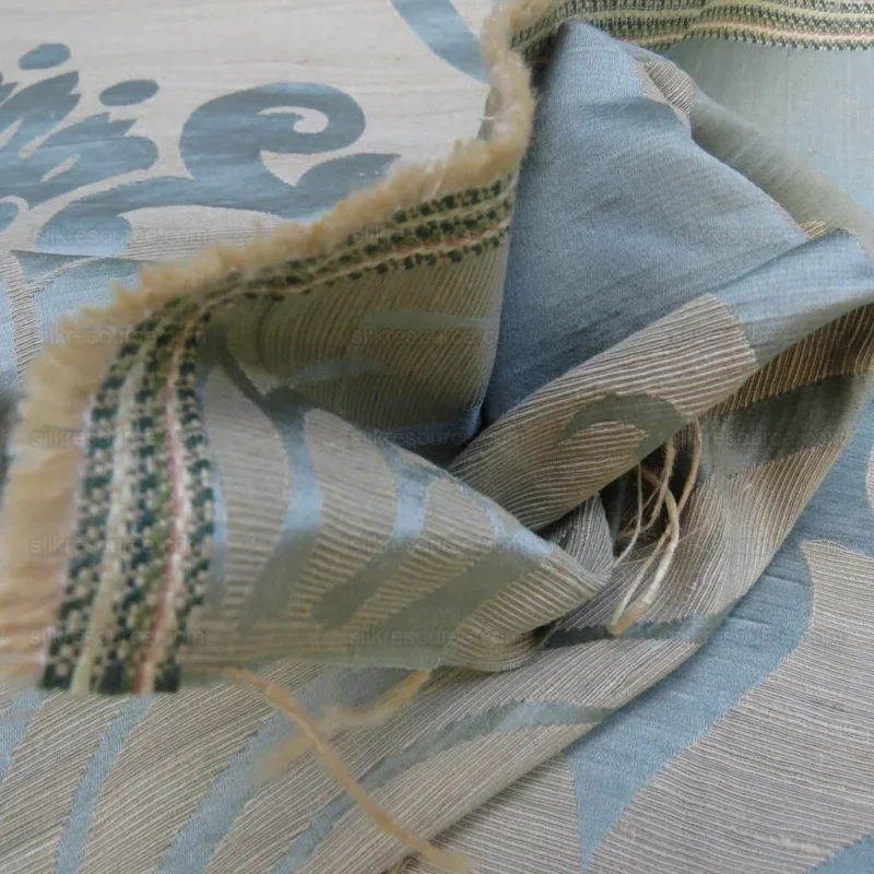 IMG_4213.jpg ***SOLD*** By Yd Lee Jofa Imperial Damask In Aqua Neo-classic Blue Gold MSRP USD 298/Y