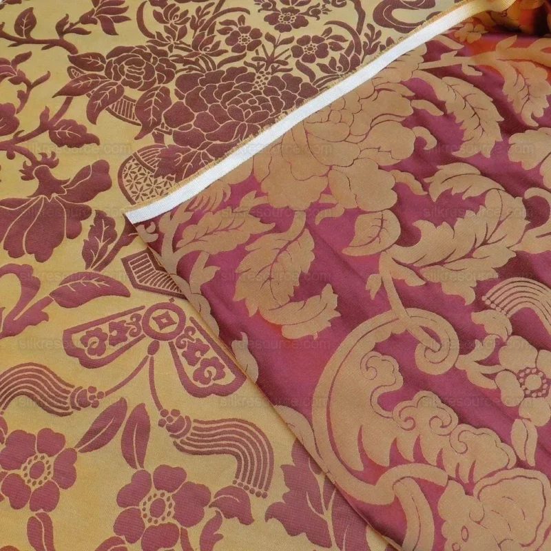 IMG_4222.jpg By Yd Lee Jofa/g.p. & J Baker Chinese Damask Silk Tomato Red
