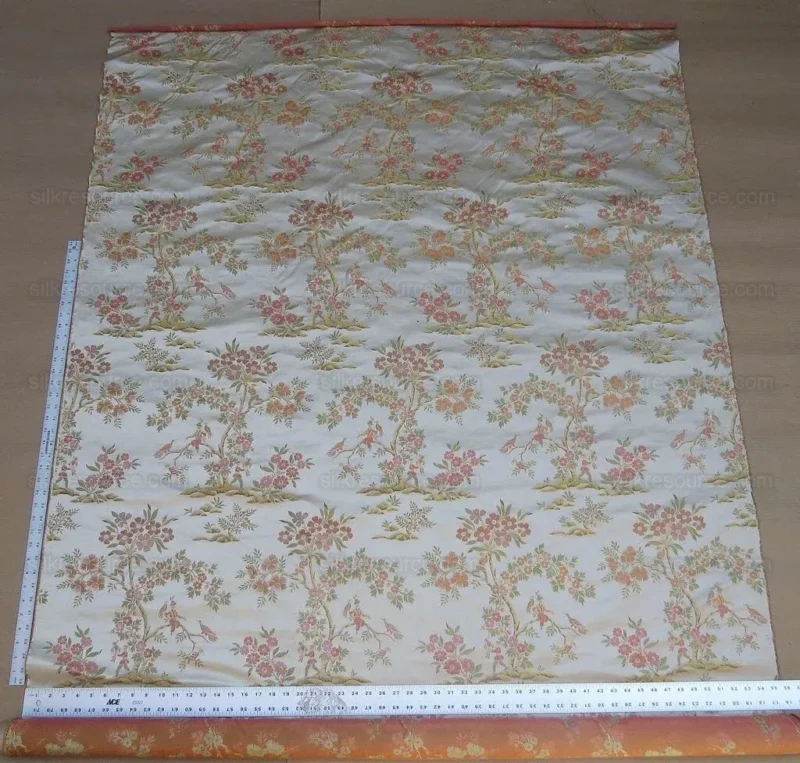 IMG_4300.jpg 2.5y Kravet Couture Silk Garden Joy In Spring Flower Bird Figure Chinoiserie Rock Garden MSRP USD 432/Y