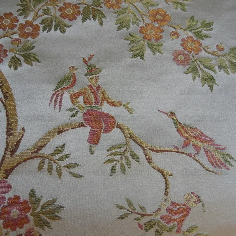 IMG_4308.jpg 2.5y Kravet Couture Silk Garden Joy In Spring Flower Bird Figure Chinoiserie Rock Garden MSRP USD 432/Y