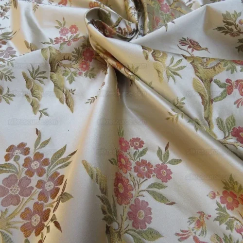 IMG_4312.jpg 2.5y Kravet Couture Silk Garden Joy In Spring Flower Bird Figure Chinoiserie Rock Garden MSRP USD 432/Y