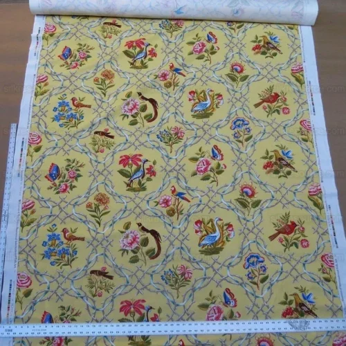 BTY BRUNSCHWIG & FILS SERENATA FOLK ART CHINIOSERIE FLOWER BIRD BTY BRUNSCHWIG & FILS SERENATA FOLK ART CHINIOSERIE FLOWER BIRD