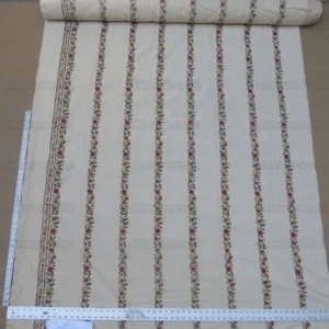 IMG_4395.jpg By Yd Lee Jofa Zoe Embroidery Stripe Currant Red Cream White Crewel Flower Cotton MSRP USD 236/y