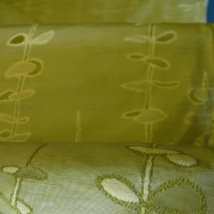 P1460352.jpg Beacon Hill "Sprouting" Vine Sprig Foliage Willow 100%silk Jacquard Pale Sage Spring Green MSRP USD 300/Y