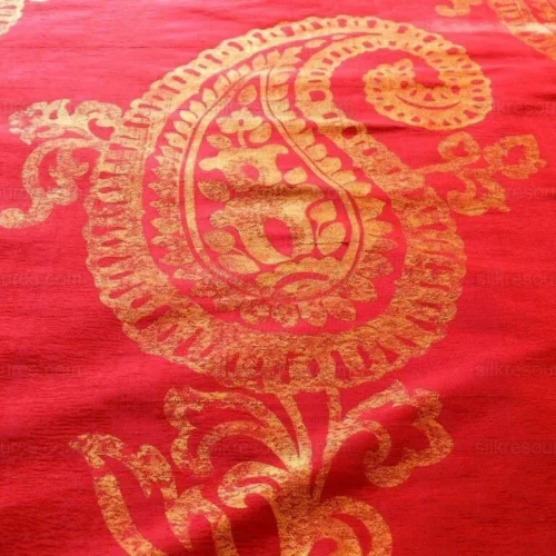 KOPLAVITCH 100% SILK DAMASK GIANT PAISLEY "CERISE" RED MSRP0 KOPLAVITCH 100% SILK DAMASK GIANT PAISLEY "CERISE" RED MSRP$300