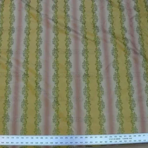 P1620714.jpg 0.8y Designer 100% Silk Lisere Stripe Pink Gold Muted Sage Green